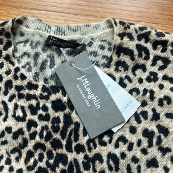J. McLaughlin cheetah cashmere Print Sweater XS NWT - Picture 5 of 6